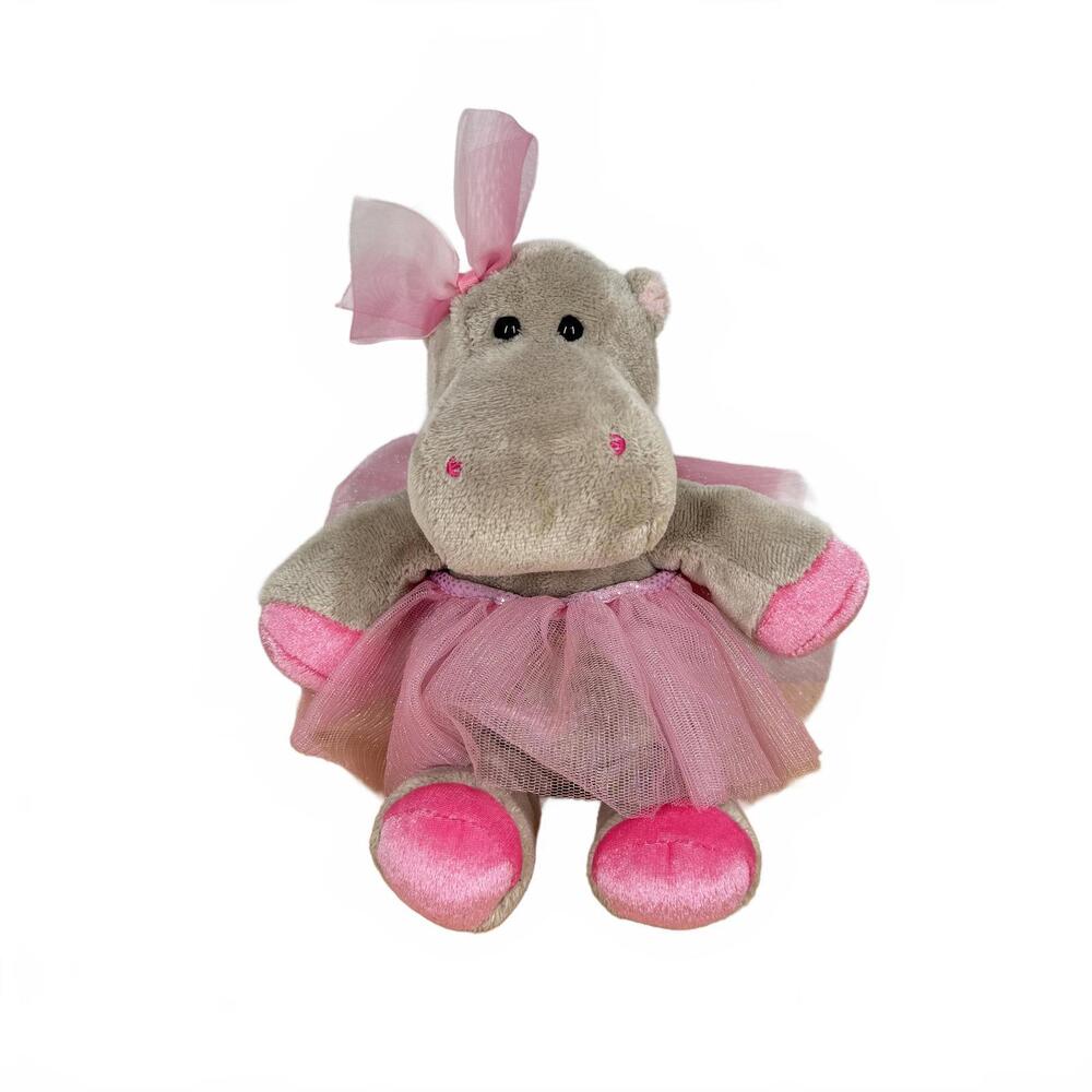 Plush Hippo Douglas 2012 Cuddle‎ Toys in Pink Tutu 9" Lovey Stuffed Pink Bow
